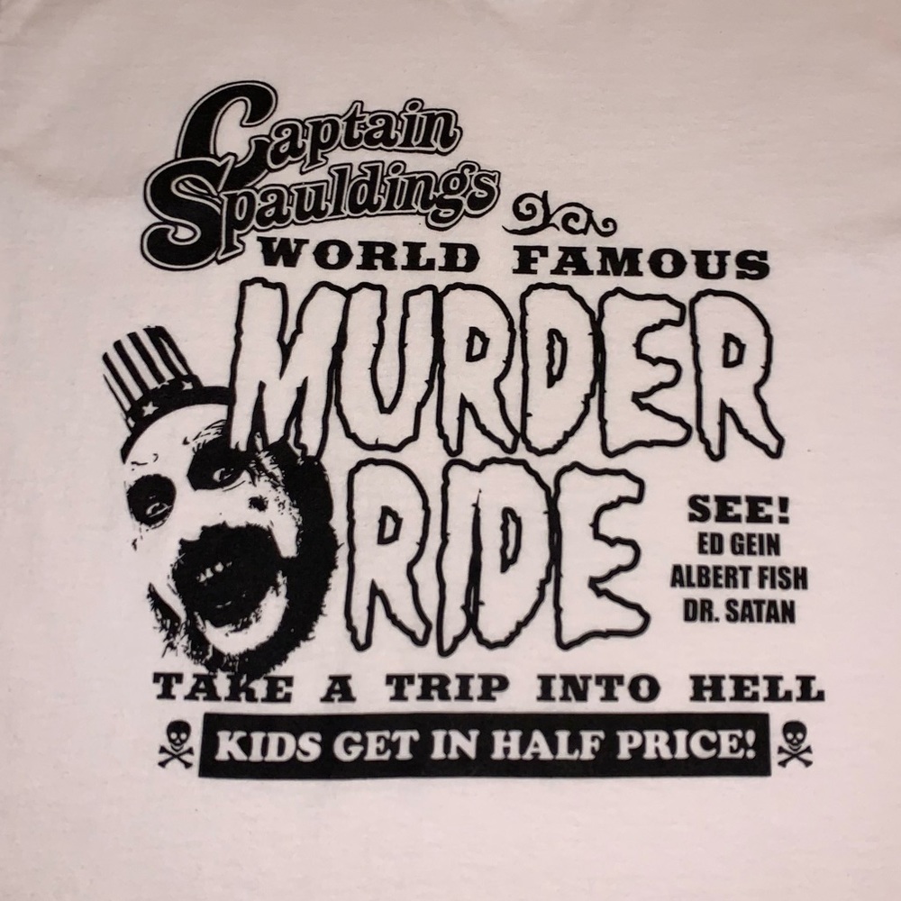 Captain Spaulding Murder Ride White T Shirt Size Medium
